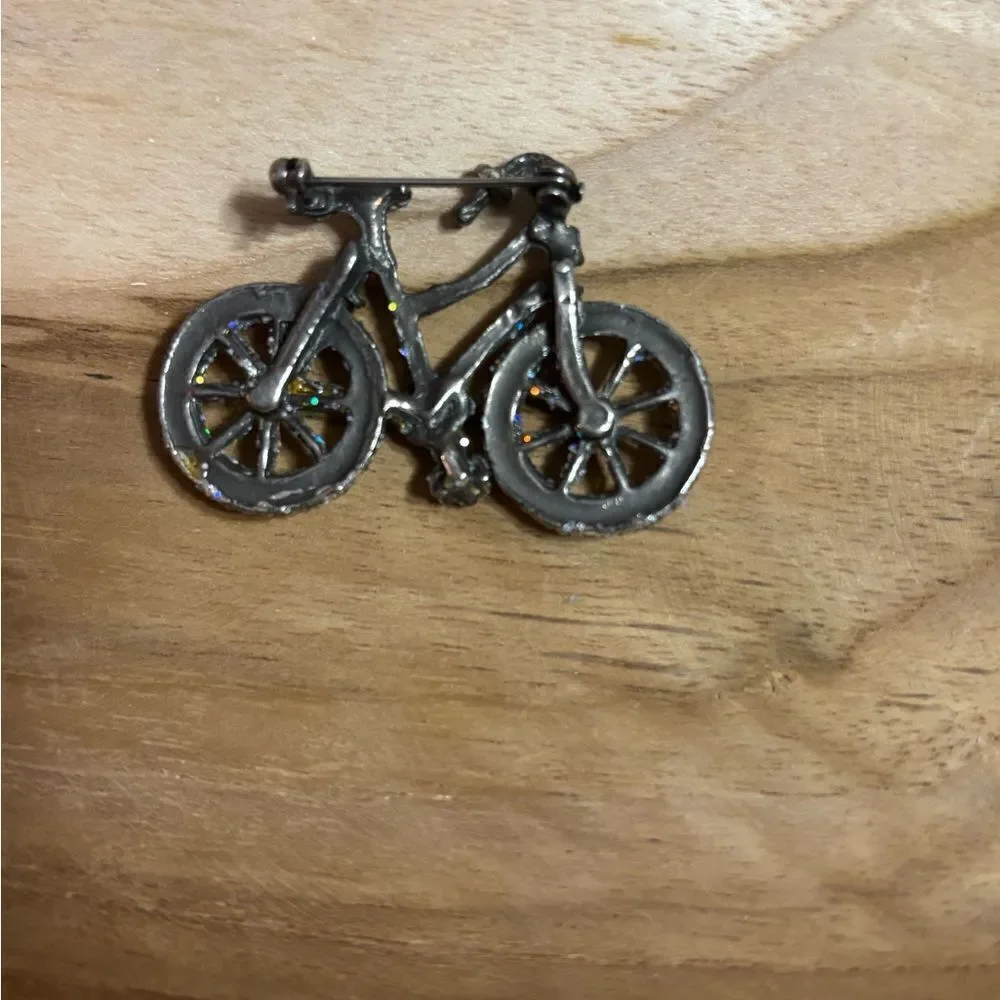 Vintage Sparkling Bicycle Brooch